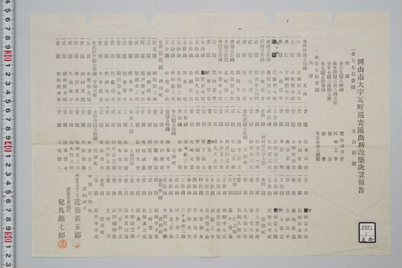 岡山市大字瓦町巡査派出所改築決算報告 - ページ 1