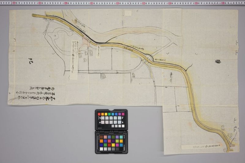 嘉永五年八月廿二日洪水ノ節百間川堤破損見取絵図 - ページ 1