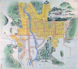 対象地域：筑前地区 使用地図：筑前秋月藩館下之図